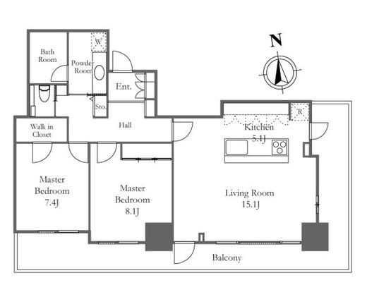 リエトコートアルクスタワー　1204号室　間取り
