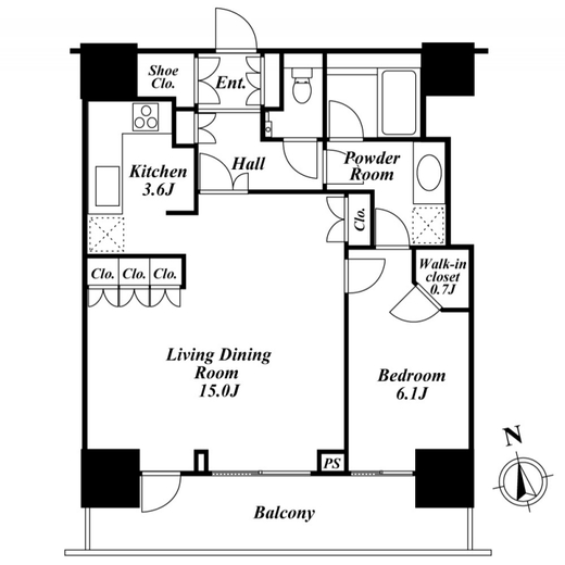 リエトコートアルクスタワー　1306号室　間取り