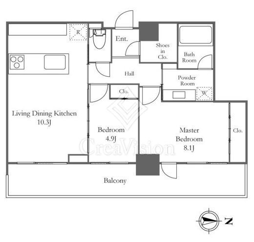 リエトコートアルクスタワー　1502号室　間取り