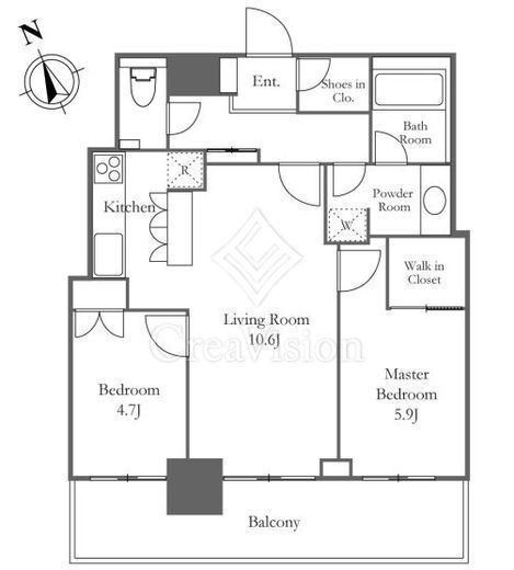 リエトコートアルクスタワー　1504号室　間取り