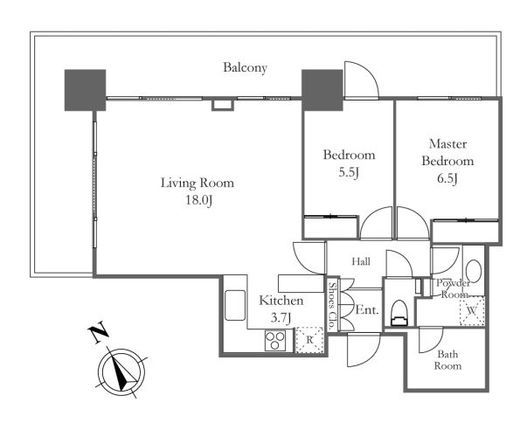 リエトコートアルクスタワー　1809号室　間取り