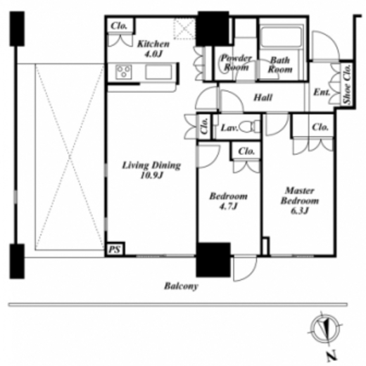 リエトコートアルクスタワー　412号室　間取り