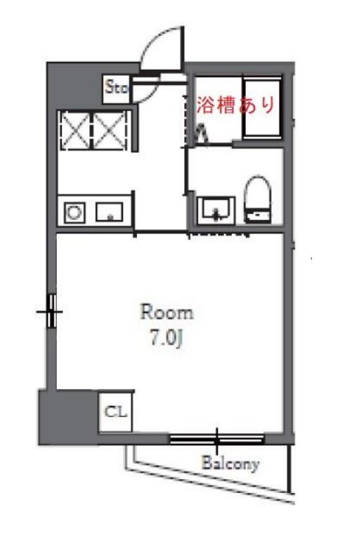 スタジオスクエア芝　305号室　間取り
