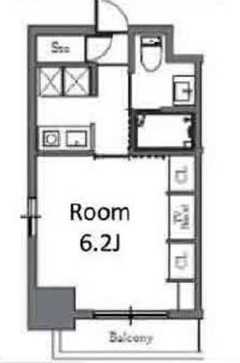 Totsu Residence Shiba (東通レジデンス芝)　206号室　間取り