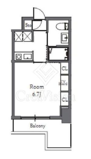 Totsu Residence Shiba (東通レジデンス芝)　407号室　間取り