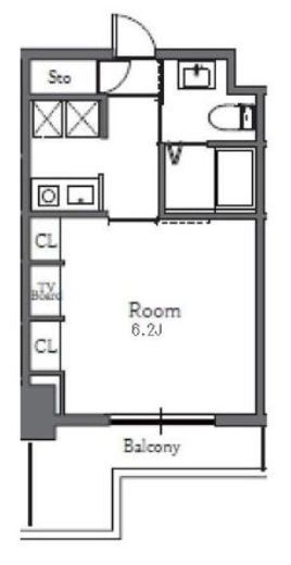 Totsu Residence Shiba (東通レジデンス芝)　908号室　間取り