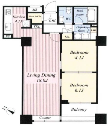 ガレリアグランデ　6F6号室　間取り