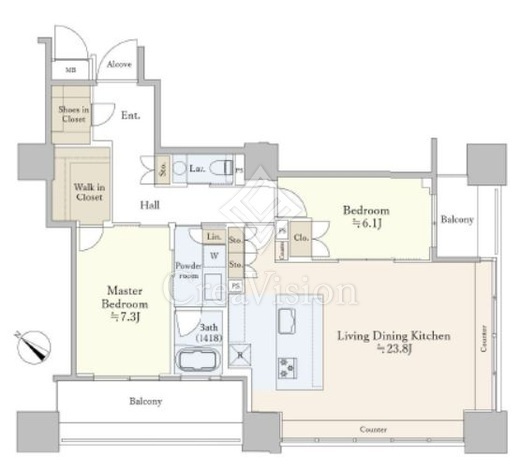 ガレリアグランデ　1413号室　間取り