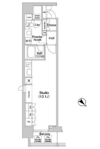 コンフォリア北参道　1012号室　間取り