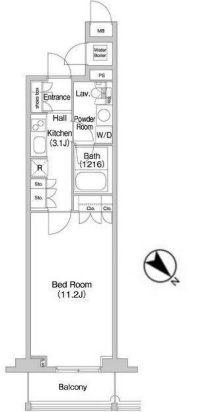 コンフォリア北参道　1211号室　間取り