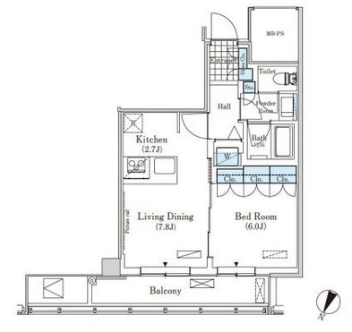メルクマール京王笹塚レジデンス　1519号室　間取り