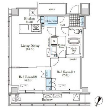 メルクマール京王笹塚レジデンス　1703号室　間取り