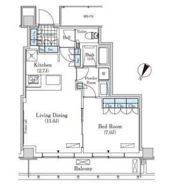 メルクマール京王笹塚レジデンス　1802号室　間取り