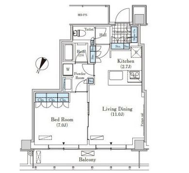 メルクマール京王笹塚レジデンス　1915号室　間取り