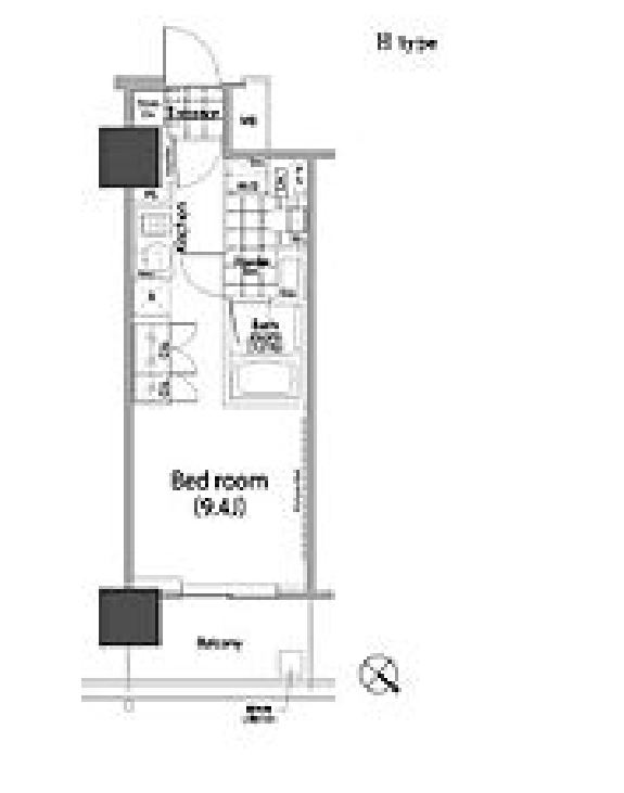 パークハビオ赤坂タワー　1205号室　間取り