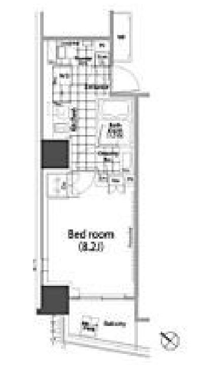 パークハビオ赤坂タワー　1407号室　間取り