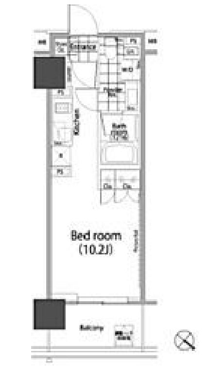 パークハビオ赤坂タワー　1603号室　間取り