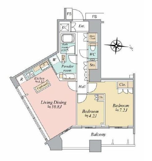 勝どきザ・タワー　2016号室　間取り