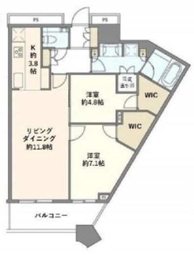 勝どきザ・タワー　3022号室　間取り