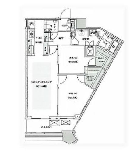 勝どきザ・タワー　37F3号室　間取り