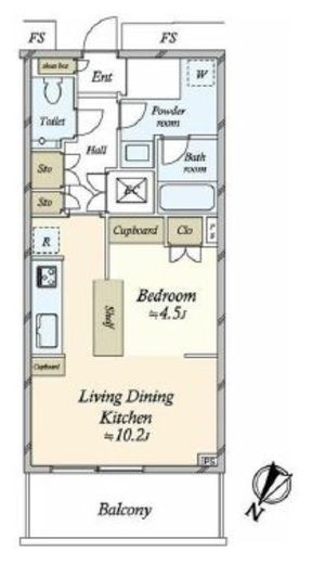 勝どきザ・タワー　3802号室　間取り