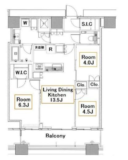 勝どきザ・タワー　4010号室　間取り