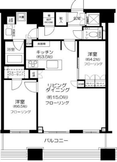 勝どきザ・タワー　4709号室　間取り