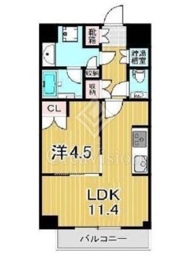 勝どきザ・タワー　1611号室　間取り