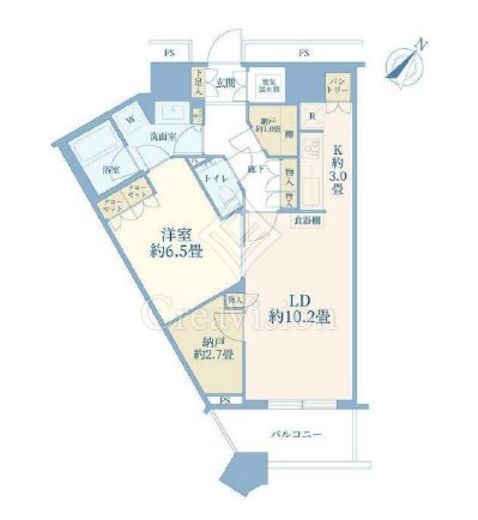 勝どきザ・タワー　3410号室　間取り