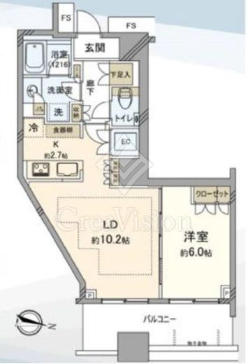 勝どきザ・タワー　3616号室　間取り