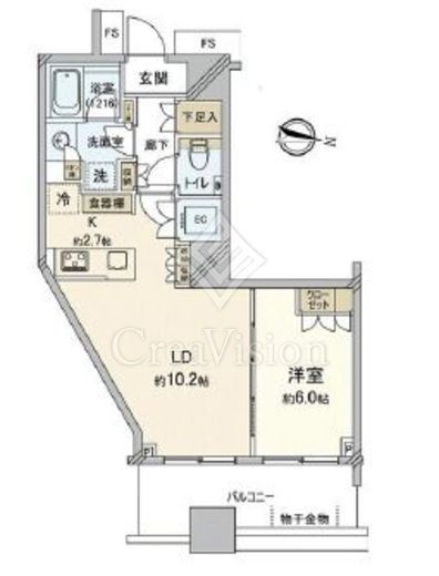 勝どきザ・タワー　4216号室　間取り