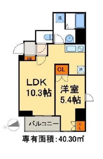 アクシア日本橋茅場町　602号室　間取り