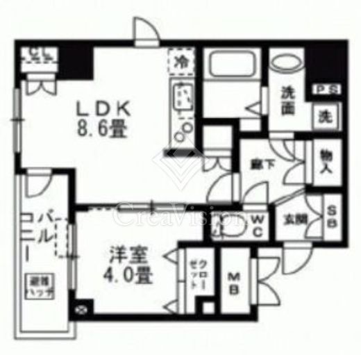 アクシア日本橋茅場町　801号室　間取り