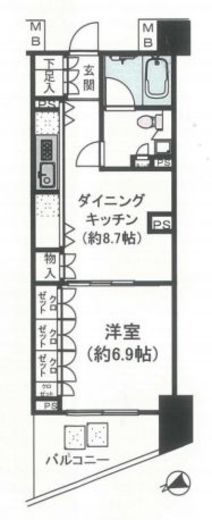 THE CONOE代官山　4F5号室　間取り