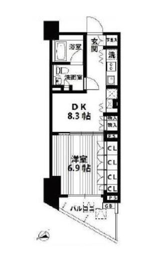 THE CONOE代官山　615号室　間取り