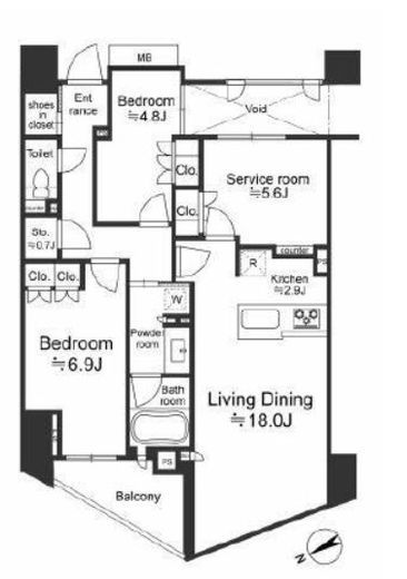 THE CONOE代官山　908号室　間取り