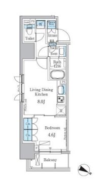 パークアクシス小伝馬町　201号室　間取り
