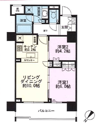 ザ・パークハウス日本橋浜町　205号室　間取り