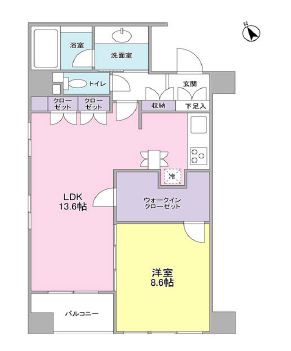 グランカーサ銀座イースト　1101号室　間取り