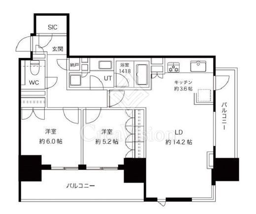 プレミスト麹町　1302号室　間取り