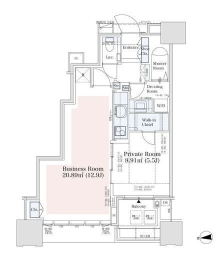 ドゥ・トゥール　49F1号室　間取り