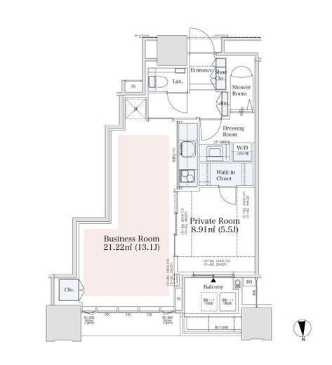 ドゥ・トゥール　E4614号室　間取り