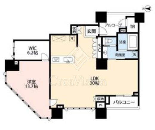 ドゥ・トゥール　W1910号室　間取り