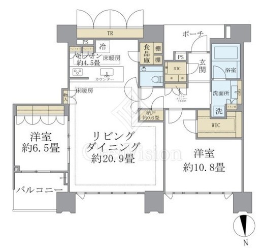 ドゥ・トゥール　W5209号室　間取り
