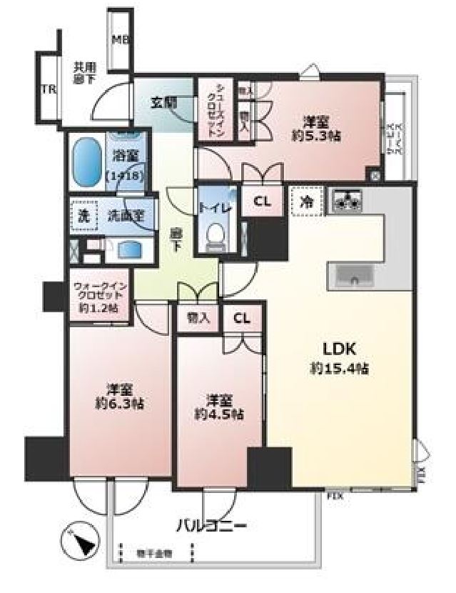 パークホームズ日本橋水天宮前　6F号室　間取り