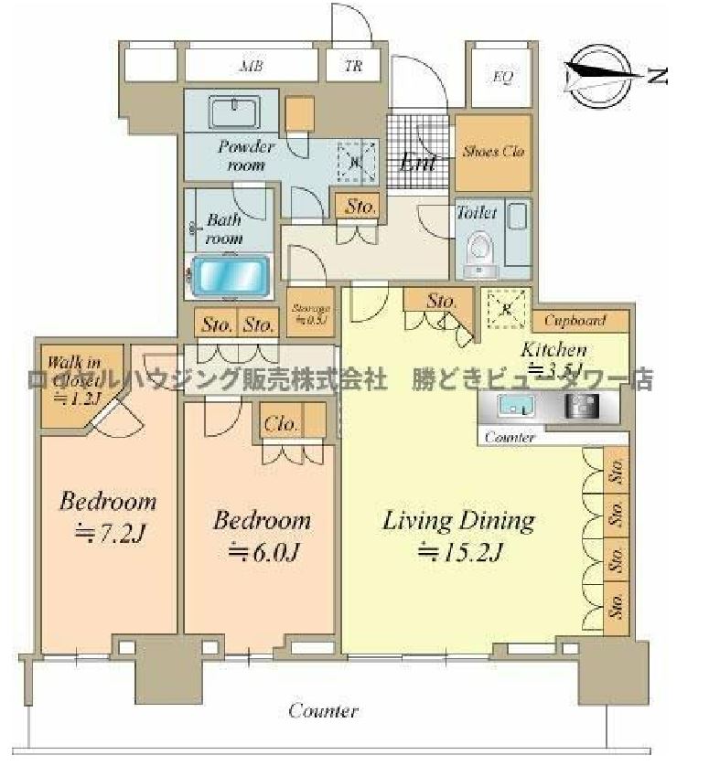 ザ・パークハウス晴海タワーズ　ティアロレジデンス　36F号室　間取り