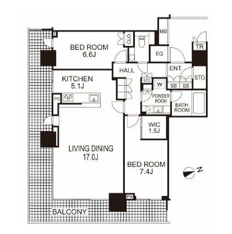 ザ・パークハウス晴海タワーズ　ティアロレジデンス　3612号室　間取り