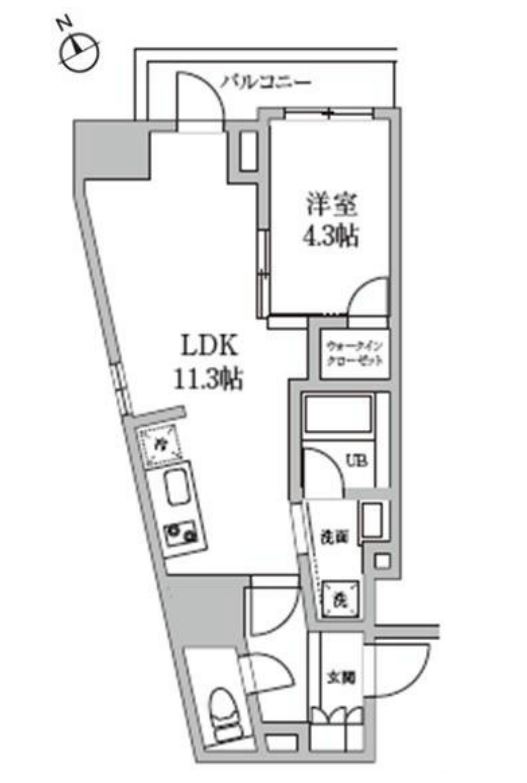 レジディア日本橋馬喰町Ⅱ　201号室　間取り