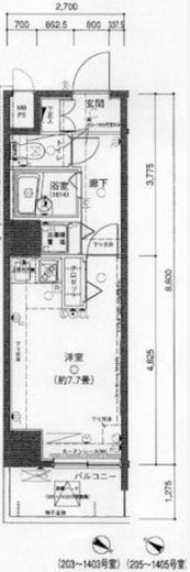 ヴェルト日本橋シティ　1203号室　間取り