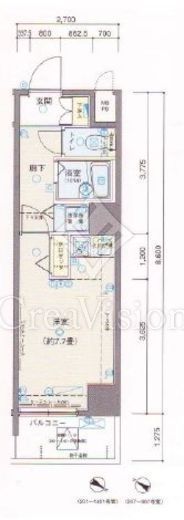 ヴェルト日本橋シティ　807号室　間取り